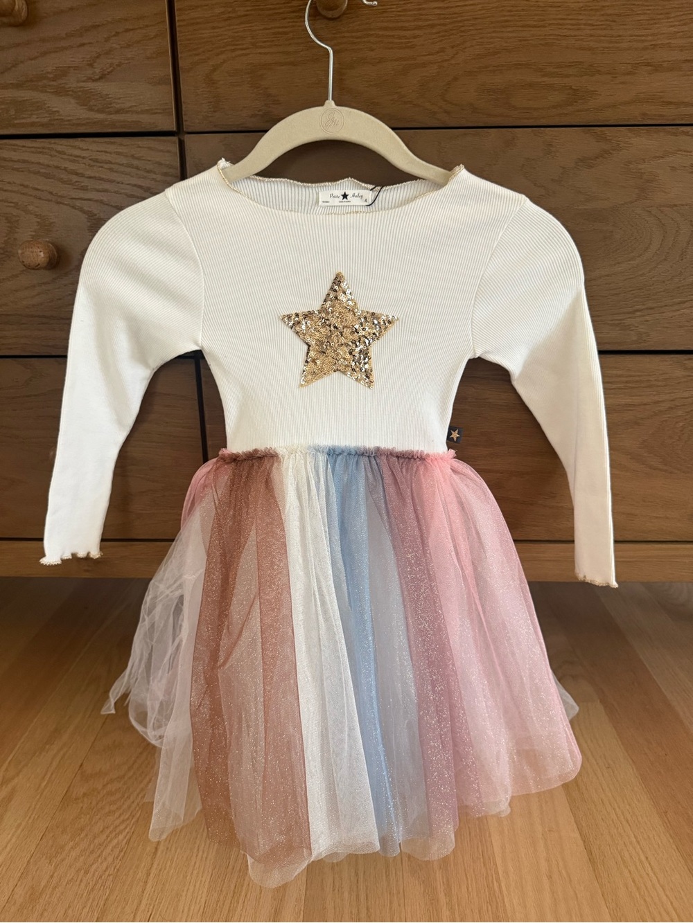 Kids Sequin Star Tulle Dress - Multicolor